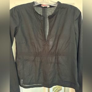 Prada black cotton long sleeve top. US size 4